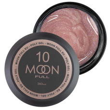 Полигель для наращивания ногтей Moon Full Poly Gel №10 Сочно-розовый с шиммером 30 мл