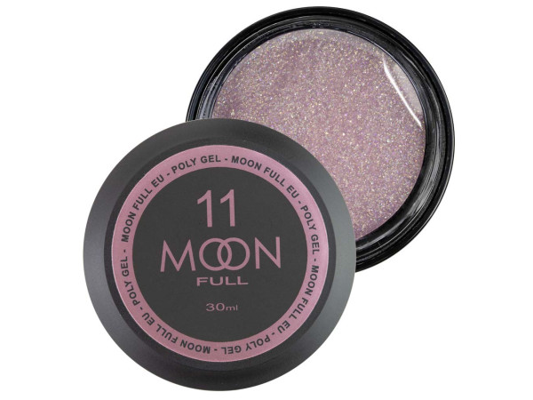 Полігель для нарощування нігтів Moon Full Poly Gel № 11 Легко-рожевий з шимером 30 мл