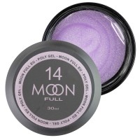 Полігель для нарощування нігтів Moon Full Poly Gel № 14 Молочний з бузковим шимером 30 мл