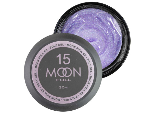 Полігель для нарощування нігтів Moon Full Poly Gel № 15 Перловий Діамант з шимером 30 мл