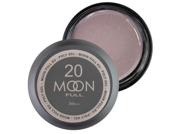 Полігель для нарощування нігтів Moon Full Poly Gel № 20 Природній Бежевий з шимером 30 мл