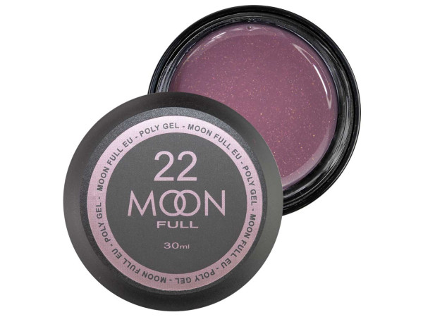 Полігель для нарощування нігтів Moon Full Poly Gel № 22 Рожевий Дим з шимером 30 мл