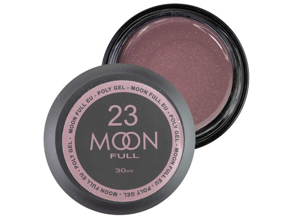 Полігель для нарощування нігтів Moon Full Poly Gel № 23 Бежево-рожевий з шимером 30 мл