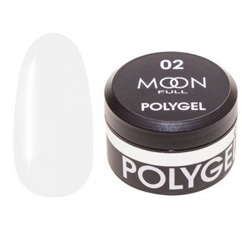 Полигель для наращивания ногтей Moon Full Poly Gel №02 Молочно-белый 15 мл