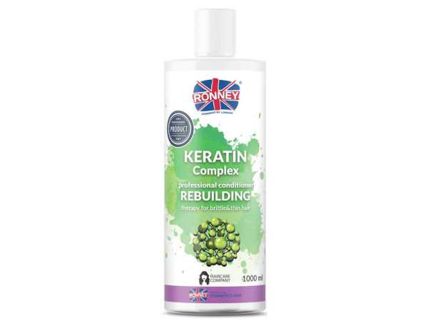 Кондиционер восстанавливающий RONNEY KERATIN COMPLEX для тонких и ламких волос с кератином 1000 мл