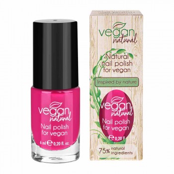 Лак для нігтів Vegan Natural №06 яскравий малиновий