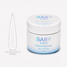 Жидкий гель для укрепления и моделирования ногтей BABY MOON Liquid Builder gel 4 in 1, 15 мл № 01