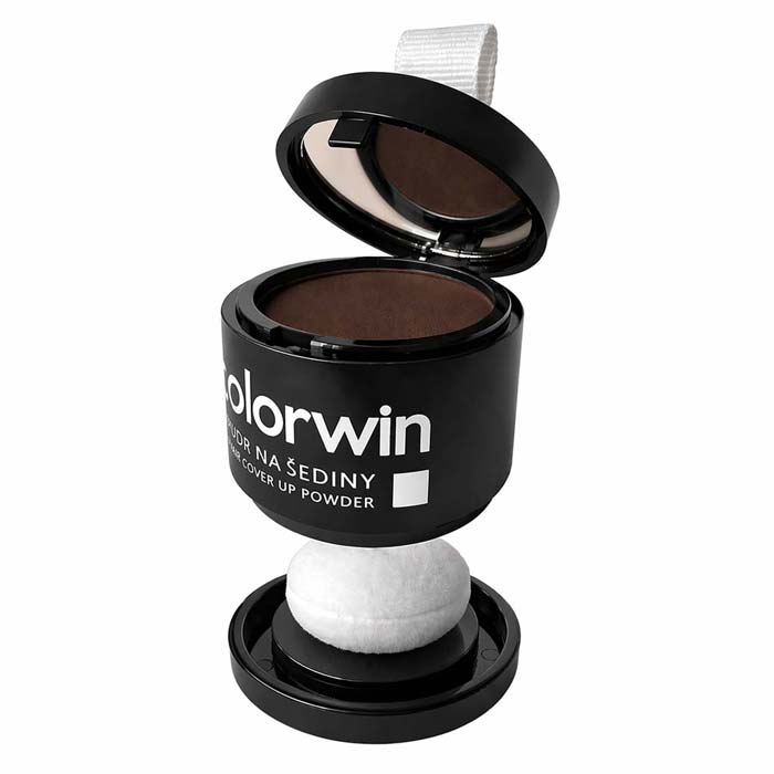 Пудра Colorwin для маскировки седины и отросших корней волос темно-коричневая 3,2 г