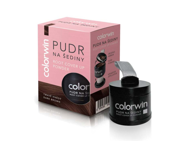 Пудра Colorwin для маскировки седины и отросших корней волос темно-коричневая 3,2 г