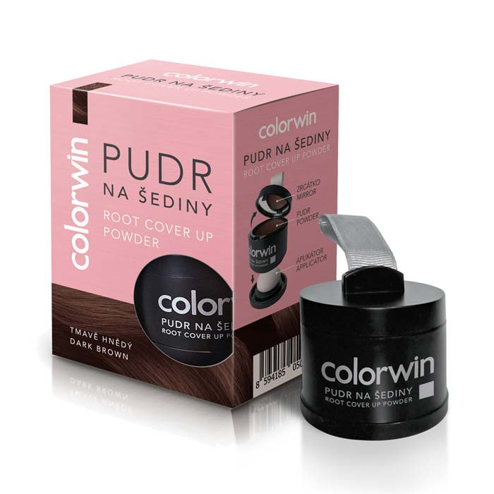 Пудра Colorwin для маскировки седины и отросших корней волос темно-коричневая 3,2 г