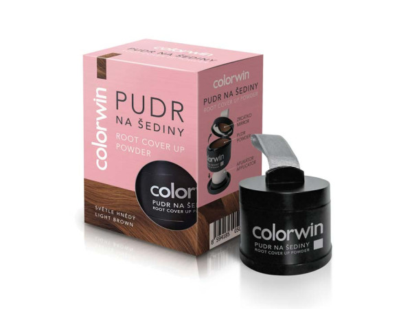 Пудра Colorwin для маскировки седины и отросших корней волос светло-коричневая 3,2 г