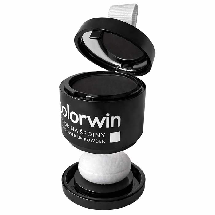 Пудра Colorwin для маскування сивини та відрослих коренів волосся чорна 3,2 г, 8594185050377