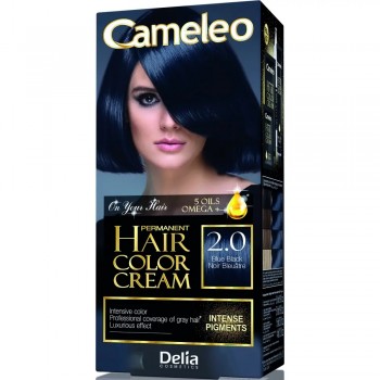 Краска для волос Delia Cosmetics Cameleo Omega plus с маслом Арганы 2.0 Сине-черный 50 мл