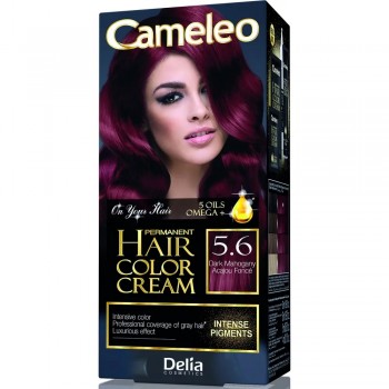 Краска для волос Delia Cosmetics Cameleo Omega plus с маслом Арганы 5.6 Темный махагон 50 мл