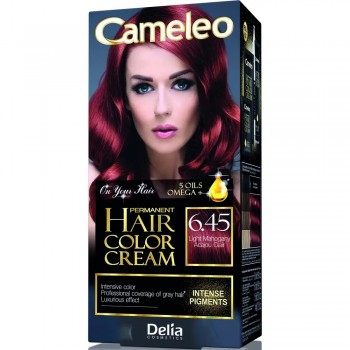 Краска для волос Delia Cosmetics Cameleo Omega plus с маслом Арганы 6.45 Светлый махагон 50 мл