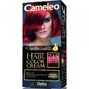 Краска для волос Delia Cosmetics Cameleo Omega plus с маслом Арганы 7.45 Интенсивный красный 50 мл