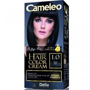 Краска для волос Delia Cosmetics Cameleo Omega plus с маслом Арганы 1.0 Черный 50 мл