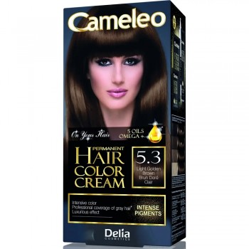 Заказать Краска для волос Delia Cosmetics Cameleo Omega plus с маслом Арганы 5.3 Светлый коричневый 50 мл недорого