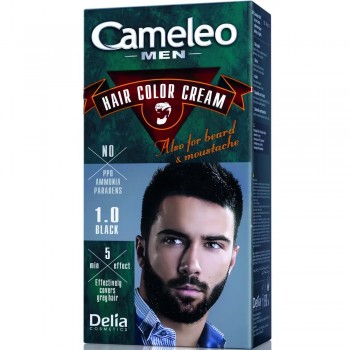 Заказать Крем-краска для мужчин Delia Cosmetics Cameleo Men для волос бороды и усов тон 1.0 Черная 30 мл недорого