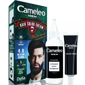 Крем-фарба для бороди та вусів Delia Cosmetiсs Cameleo тон 4.0 Коричнева  30 мл