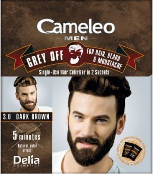 Заказать Краска Delia Cosmetics GREY OFF для волос, бороды и усов тон 3.0 темно-коричневый - 2х15 мл недорого