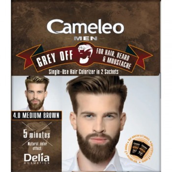 Фарба для бороди та вусів  Delia Cosmetics Cameleo Men Grey Off тон 4.0 коричнева - 2х15мл