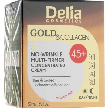 Заказать Крем-концентрат проти зморшок Delia cosmetics Gold & Collagen Мульти-пружність 45+ 50 мл недорого
