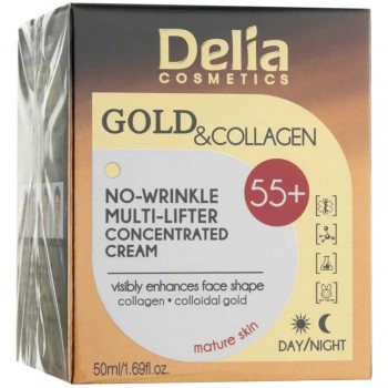 Заказать Крем-концентрат проти зморшок Delia cosmetics Gold & Collagen Мульти-ліфтинг 55+ 50 мл недорого