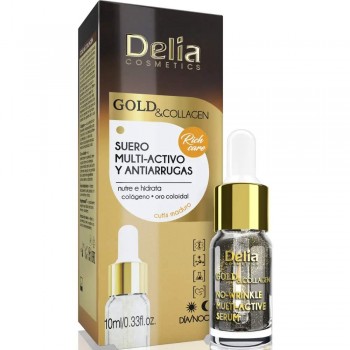Заказать Мульти-активная сыворотка против морщин Delia Cosmetics Gold & Collagen 10 мл недорого