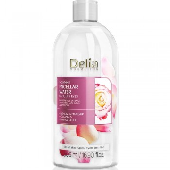 Заказать Міцелярна вода Delia Cosmetics заспокійлива з екстрактом пелюсток троянди 500 мл недорого