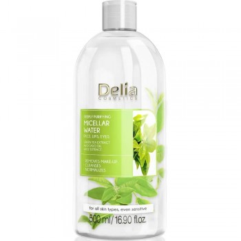 Заказать Міцелярна вода Delia Cosmetics глибоко очищуюча з екстрактом зеленого чаю 500 мл недорого
