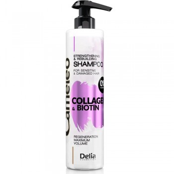 Заказать Шампунь для волос Delia Cosmetics Cameleo Collagen & Biotin укрепляющий восстанавливающий 250 мл недорого