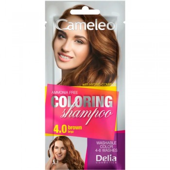 Заказать Шампунь відтінюючий Delia Cosmetics Cameleo без аміаку тон 4.0 Коричневий 40 мл недорого