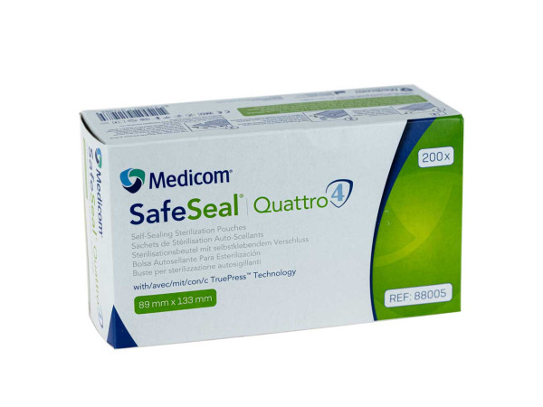 Самоклеющие пакеты для стерилизации Medicom Safe Seal Quattro (89 мм х133 мм) 200 шт
