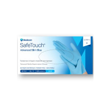 Рукавички нітрилові Medicom SafeTouch Vitals Slim Blue 1175P2-С, 3 г 50 пар (сині, розмір M)