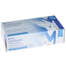 Рукавички нітрилові оглядові текстуровані без пудри нестерильні Medicom SafeTouch Advanced Platinum 3,5г білі, розмір M 50 пар