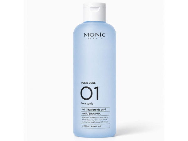 Тоник для лица Monic Beauty #Skin Code 01 Гиалуроновая кислота AHA/BHA/PHA, 250 мл