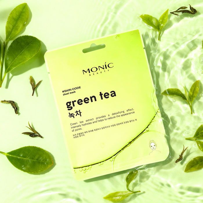 Тканевая маска Monic Beauty #Skin Code с экстрактом зеленого чая, 25 мл