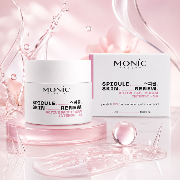 Крем для лица Monic Beauty Spicule Skin Renew Intense-50 с микроиглами, гиалуроновой кислотой и ниацинамидом, 50 мл