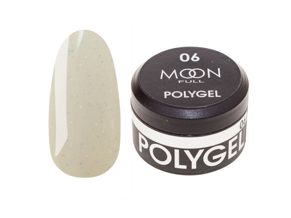 Полігель для нарощування нігтів Moon Full Poly Gel №06 Молочний з шимером 15 мл