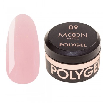 Заказать Полигель для наращивания ногтей Moon Full Poly Gel №09 Натурально розовый с шиммером 15 мл недорого