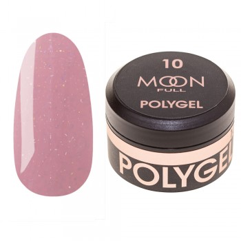 Заказать Полигель для наращивания ногтей Moon Full Poly Gel №10 Сочно-розовый с шиммером 15 мл недорого