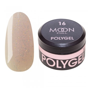 Заказать Полигель для наращивания ногтей Moon Full Poly Gel №16 Белый Шоколад с шиммером 15 мл недорого