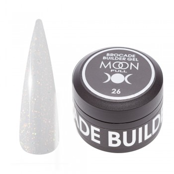 Заказать Моделирующий гель Moon Full Brocade Builder Gel с поталью №26, 30 мл недорого