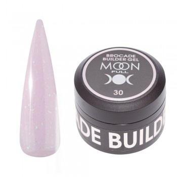 Заказать Моделирующий гель Moon Full Brocade Builder Gel с поталью №30, 30 мл недорого