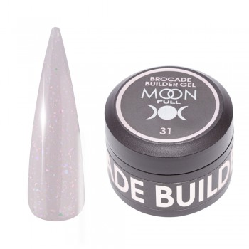 Заказать Моделирующий гель Moon Full Brocade Builder Gel с поталью №31, 30 мл недорого