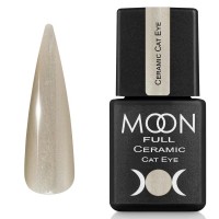 Гель лак Moon Full Ceramic Cat Eye gel №SC533 Серебристый мираж, 8 мл