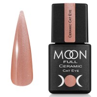 Гель лак Moon Full Ceramic Cat Eye gel №SC537 Персиковий сатин, 8 мл