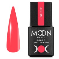 Гель-лак MOON FULL color Gel polish № SC 526 ярко-рожевий, 8 мл