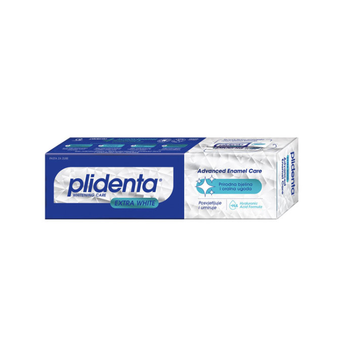 Отбеливающая зубная паста PLIDENTA EXTRA WHITE отбеливание и уход за эмалью, 75 мл